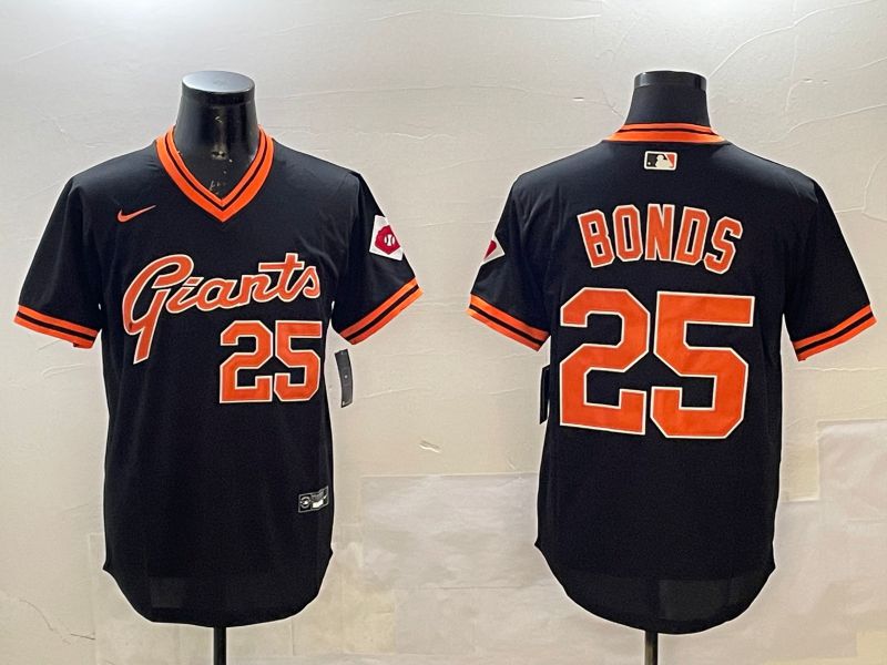 Men San Francisco Giants #25 Bonds Black Throwback 2025 Nike MLB Jersey style 1->philadelphia eagles->NFL Jersey